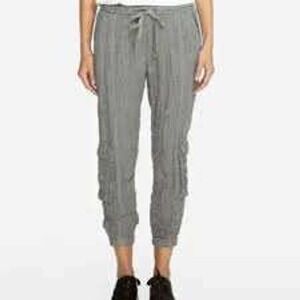 Johnny Was Womens Gray Green Textured Cargo Boho Indie Pockets Jogger Pants